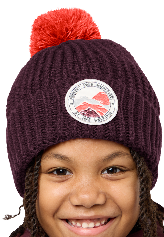 POMPOM BADGE BEANIE K