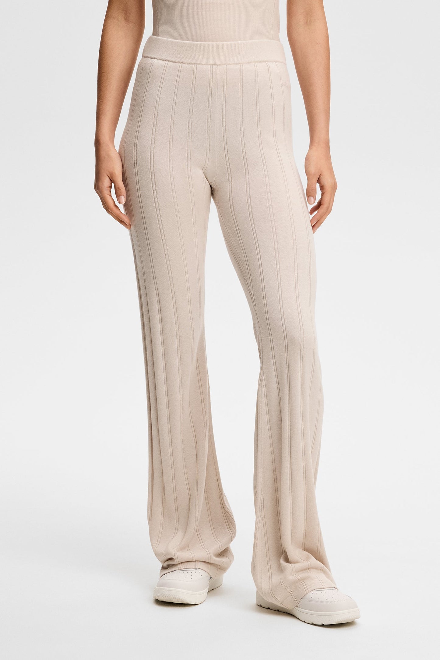 Vera Wide Rib Knit Pants / Moonbeam